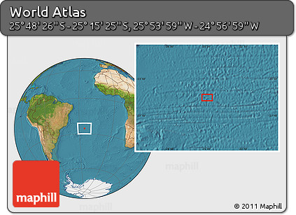 Satellite Location Map of the Area around 25° 31' 56" S, 25° 25' 29" W