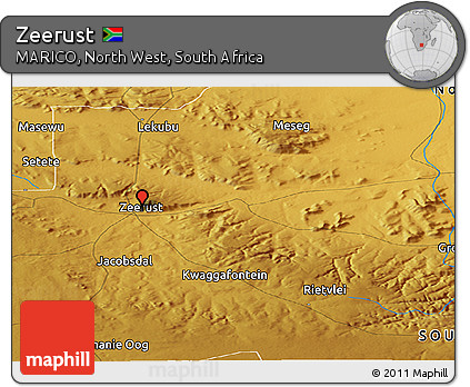 Physical Panoramic Map of Zeerust