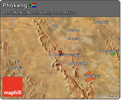 Satellite 3D Map of Phokeng