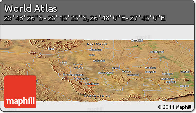 Satellite Panoramic Map of the Area around 25° 31' 56" S, 27° 16' 29" E