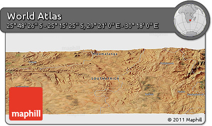Satellite Panoramic Map of the Area around 25° 31' 56" S, 29° 49' 30" E