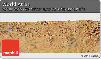 Satellite Panoramic Map of the Area around 25° 31' 56" S, 29° 49' 30" E