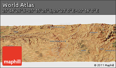 Satellite Panoramic Map of the Area around 25° 31' 56" S, 29° 49' 30" E