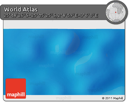 Physical 3D Map of the Area around 25° 31' 56" S, 2° 37' 30" E