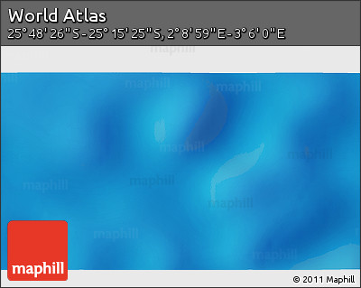 Physical 3D Map of the Area around 25° 31' 56" S, 2° 37' 30" E