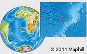 Physical Location Map of the area around 25° 31' 56" S, 2° 37' 30" E