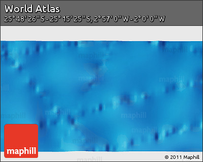 Physical 3D Map of the Area around 25° 31' 56" S, 2° 28' 30" W