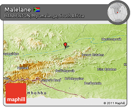 Physical Panoramic Map of Malelane