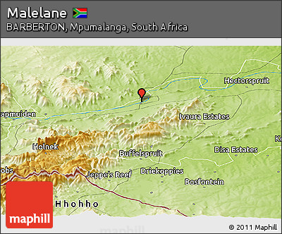 Physical Panoramic Map of Malelane