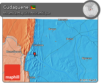 Political 3D Map of Cudaquene