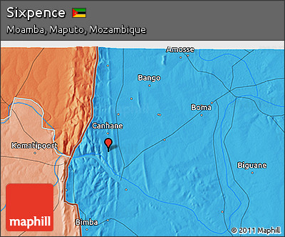 Political 3D Map of Sixpence