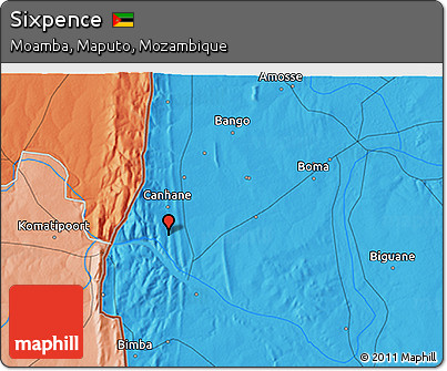 Political 3D Map of Sixpence
