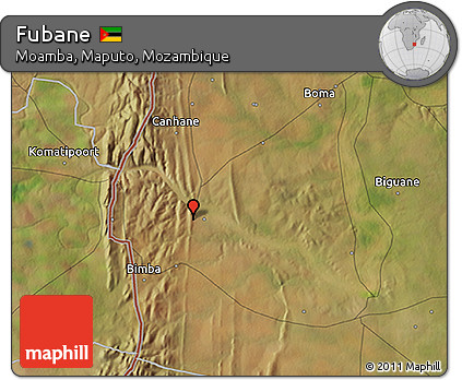 Satellite 3D Map of Fubane