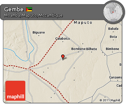 Shaded Relief 3D Map of Gembe