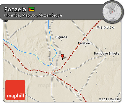 Shaded Relief 3D Map of Ponzela