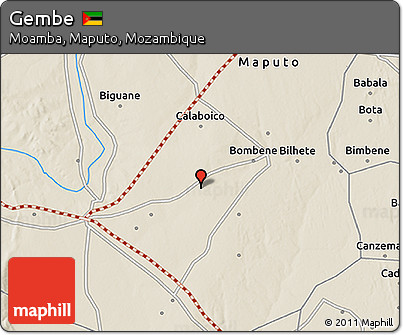 Shaded Relief 3D Map of Gembe