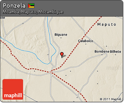 Shaded Relief 3D Map of Ponzela