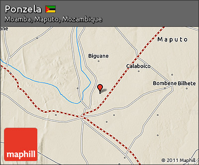Shaded Relief 3D Map of Ponzela