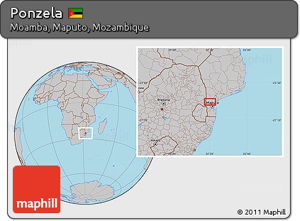 Gray Location Map of Ponzela