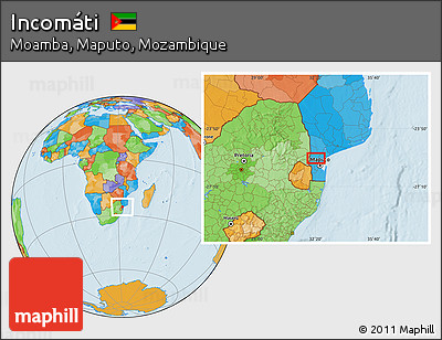 Political Location Map of Incomáti