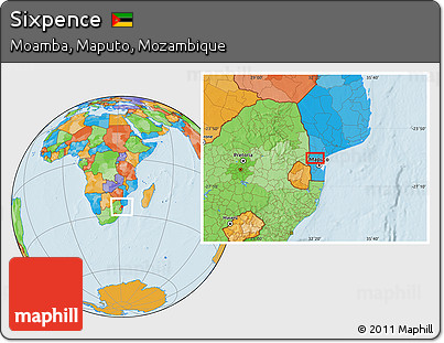 Political Location Map of Sixpence