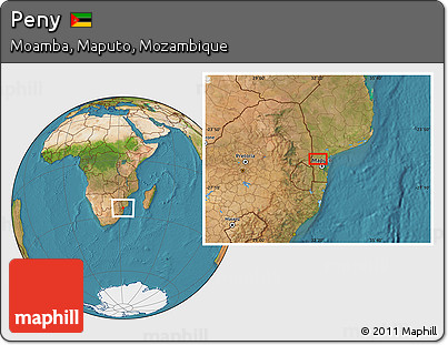 Satellite Location Map of Peny