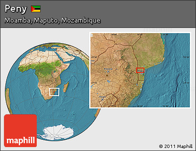 Satellite Location Map of Peny