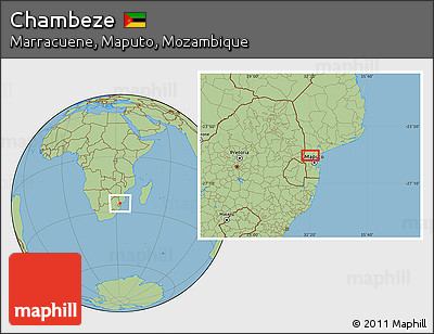 Savanna Style Location Map of Chambeze