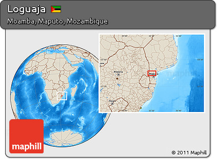 Shaded Relief Location Map of Loguaja