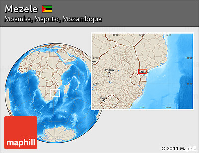 Shaded Relief Location Map of Mezele