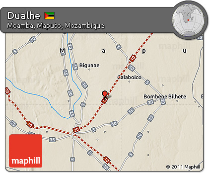 Shaded Relief Map of Dualhe