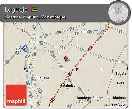 Shaded Relief Map of Loguaja