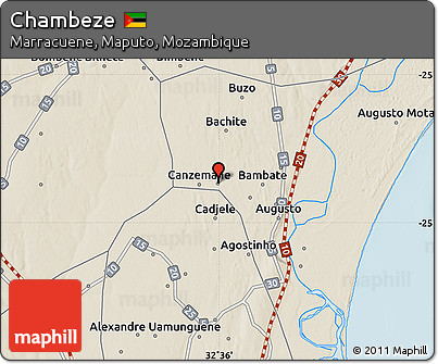 Shaded Relief Map of Chambeze