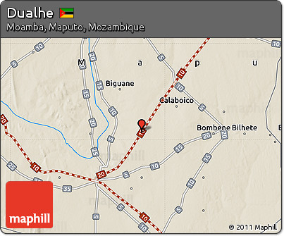 Shaded Relief Map of Dualhe
