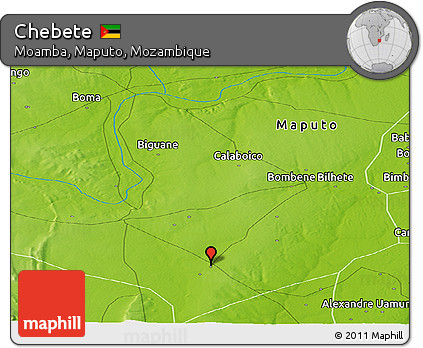 Physical Panoramic Map of Chebete