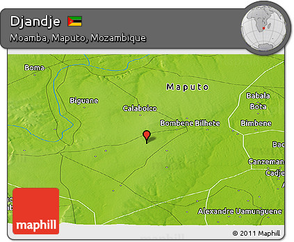 Physical Panoramic Map of Djandje