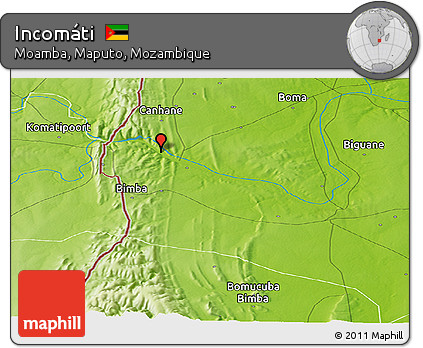 Physical Panoramic Map of Incomáti