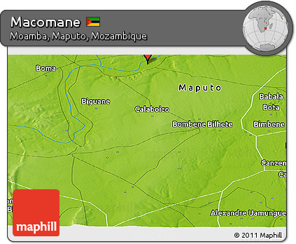 Physical Panoramic Map of Macomane