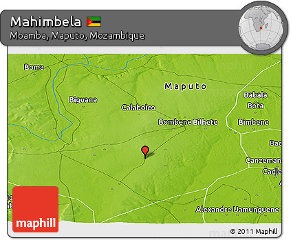 Physical Panoramic Map of Mahimbela