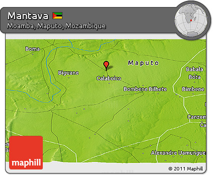 Physical Panoramic Map of Mantava