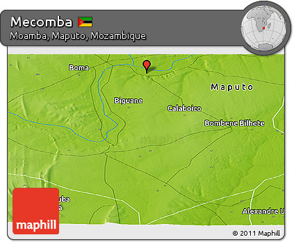 Physical Panoramic Map of Mecomba