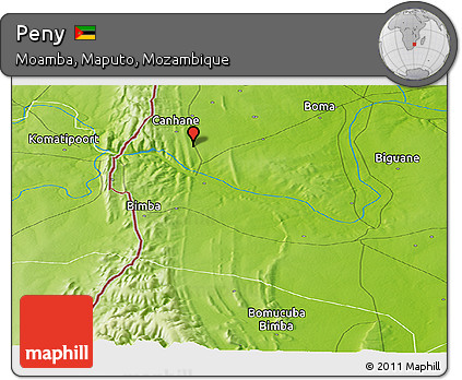 Physical Panoramic Map of Peny