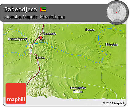 Physical Panoramic Map of Sabendjeca
