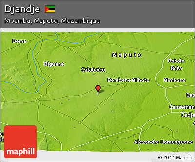 Physical Panoramic Map of Djandje