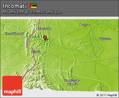 Physical Panoramic Map of Incomáti