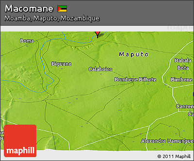 Physical Panoramic Map of Macomane