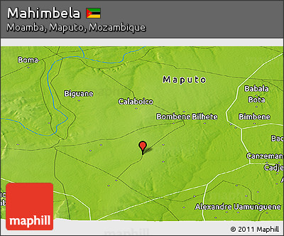 Physical Panoramic Map of Mahimbela