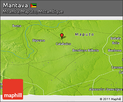 Physical Panoramic Map of Mantava