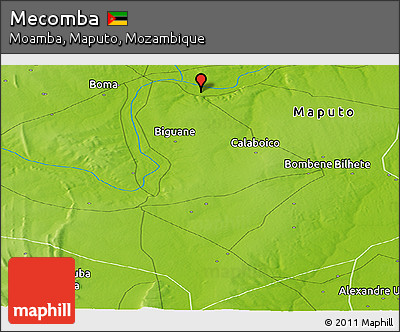 Physical Panoramic Map of Mecomba