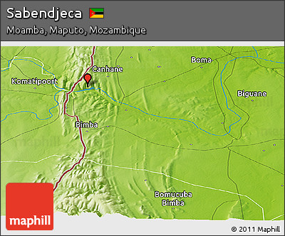 Physical Panoramic Map of Sabendjeca